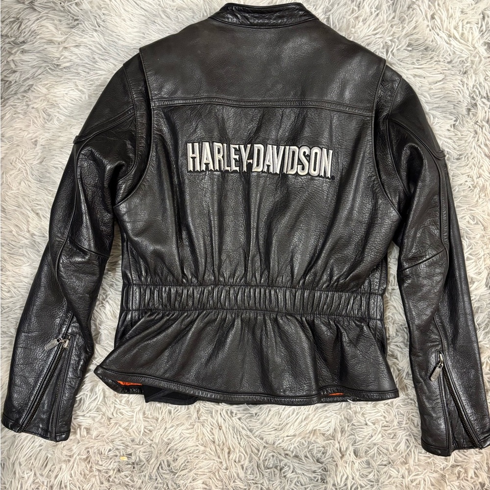 Harley-Davidson Women's Black Leather Jacket with Logo